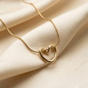Elegant Golden Heart Pendant Necklace for Women & Girls